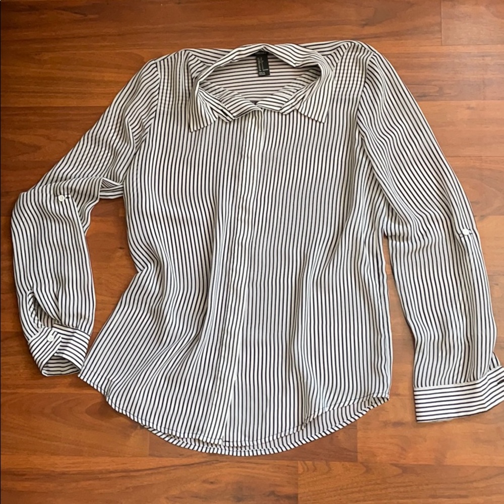 Long sleeve striped blouse F21 szS